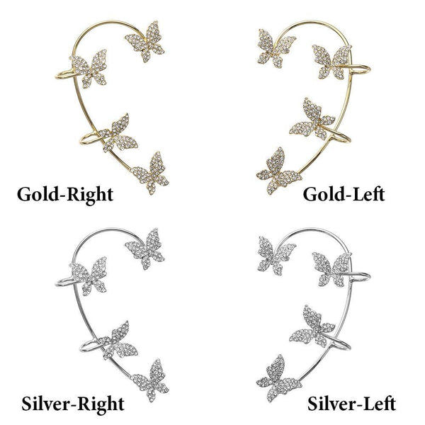 Women Men Jewelry Ear Wrap Rhinestones Ear Cuff Tragus Earrings Non Piercing