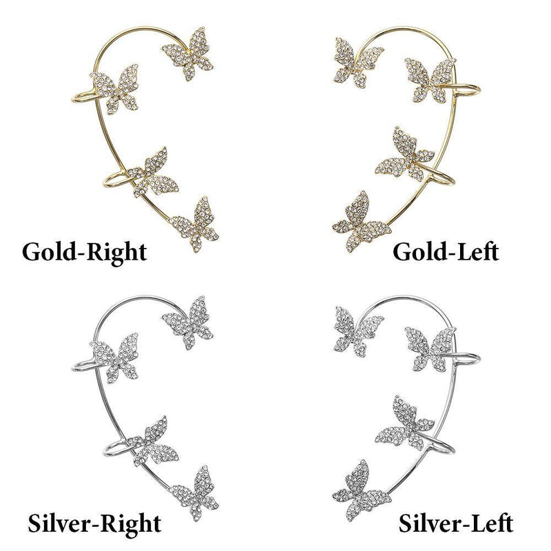 Women Men Jewelry Ear Wrap Rhinestones Ear Cuff Tragus Earrings Non Piercing