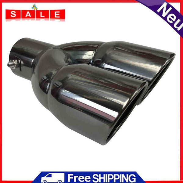 Universal Bolt-on Dual Exhaust Tip Slant Cut Tailpipe Muffler Tip Black Titanium