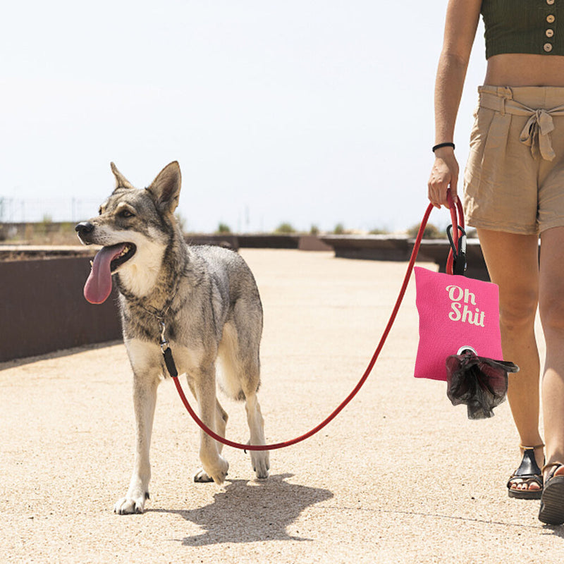 Pets Garbage Poop Bag Dispenser Dog Poop Waste Bag Holder Organizer (Pink)