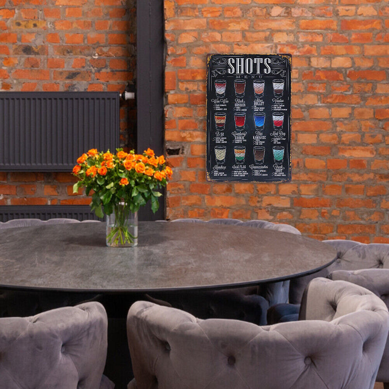 Retro Wine Beer Plaque Metal Tin Signs Painting for Home Wall Art (Shots) Newly