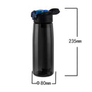 Large Capacity Water Kettle 650ml Outdoor Gym Filter Shaker Bottle (Black) Newly