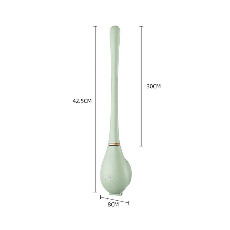 Wall Mounted Toilet Brush with Holder Long Handle Bathroom Cleaner (Green) Newly