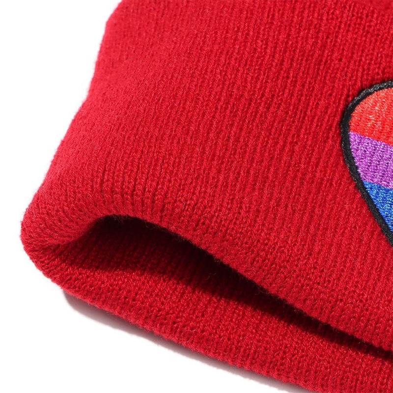Warm Embroidery Christmas Gift Rainbow Beanies Hats Knit Cap Knitted Hats