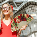 Oil Paint Folding Fan By Numbers DIY Rose Painted Art Craft Handmade Digita