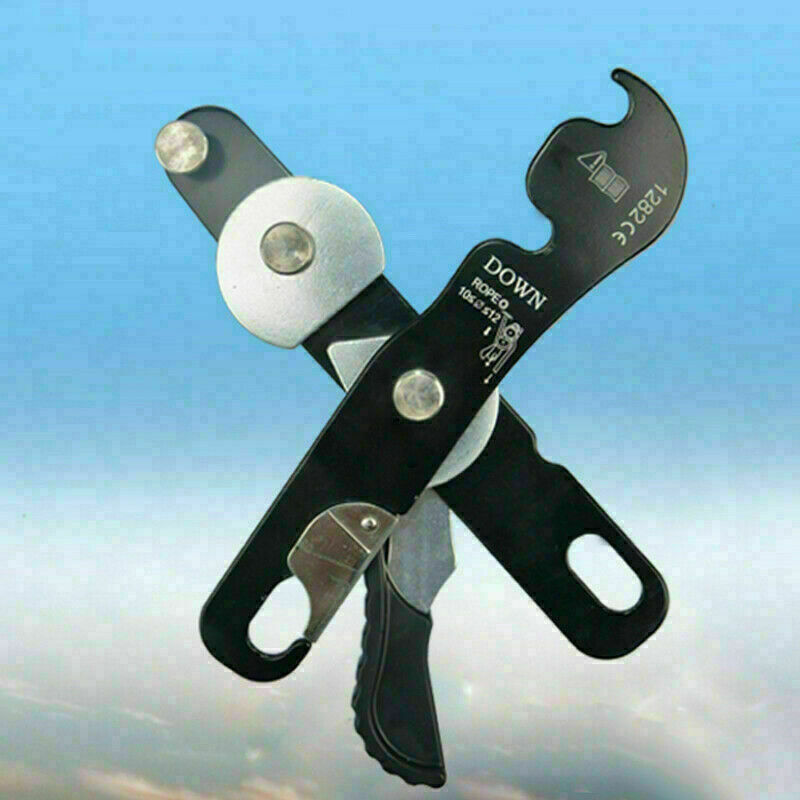 Stop Descender Self-Braking Climb Rescue Rappel Belay D3 L6N7 For 10-12mm D U8A3