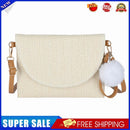 Straw Clutch Handbag Summer Beach Woven Envelope Crossbody Purse (White 1)