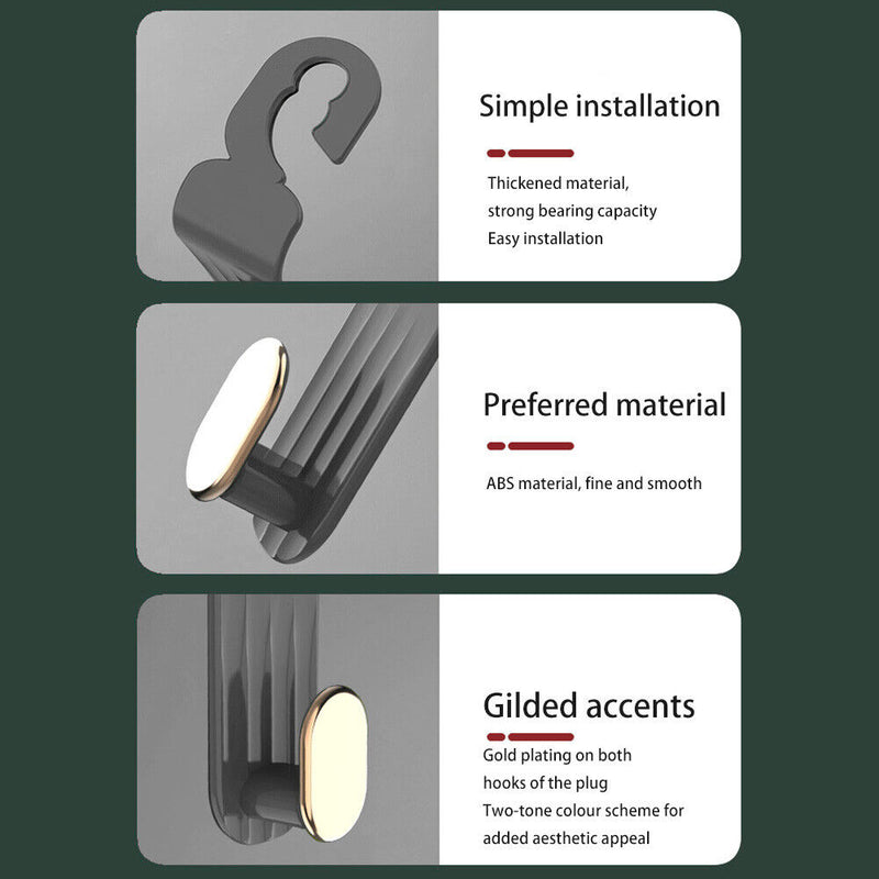 Waterproof Car Seat Back Hook Auto Interior Headrest Hanger Holder (Grey)