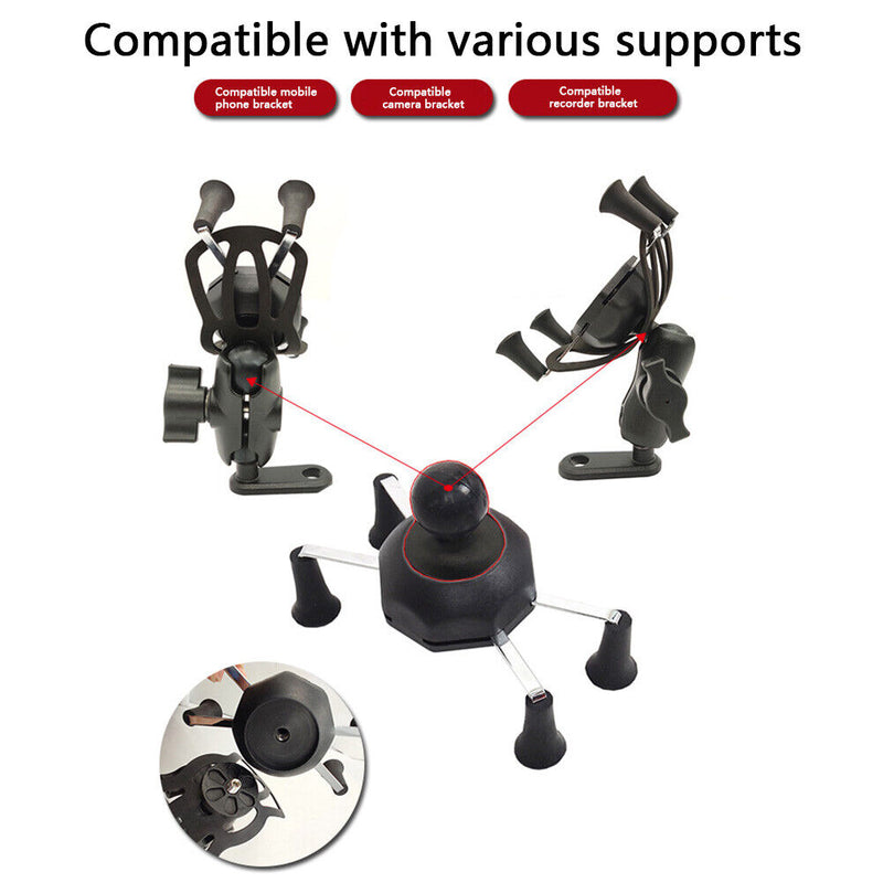 1 inch Ball Adapter with 1/4 inch Threaded Bolt Stud for Action Cameras Phones