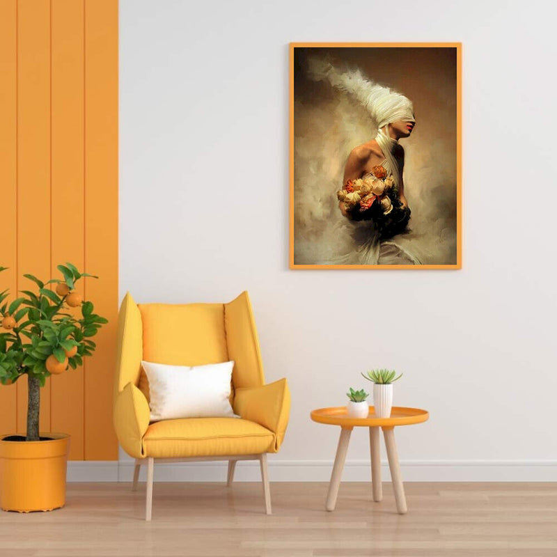 Smoke Girl Oil Paint By Numbers DIY Handpainted on Canvas Wall Art Picture