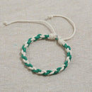 Colorful Weave Bracelet Retro Ethnic Knit Rope Bangles Jewelry Gift (Green)