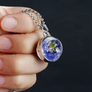 Fashion Solar System Glass Ball Planet Pendant Galaxy Necklace Double Side