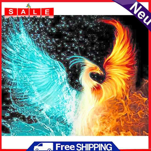Art Canvas Oil Kit Drawing By Numbers Ice Fire Phoenix DIY Hand Painted Painting