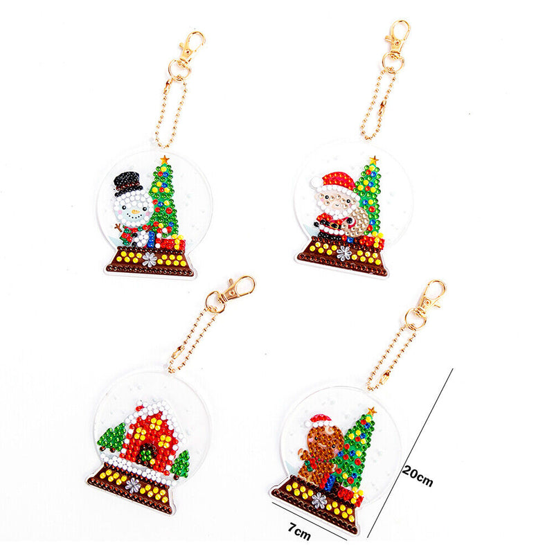 5D DIY Full Special Drill Diamond Painting Keychain Art Pendant(20x7cm)