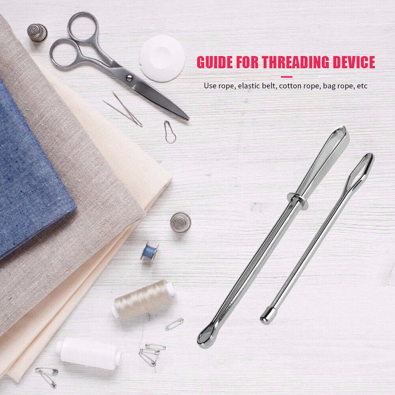 2pcs Stainless Steel Bodkin Wear Elastic Rope Threaders Guide Belt Wearing Tools