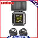 Solar Waterproof Motorcycle TPMS Wireless Tire Pressure Monitoring Alarm System