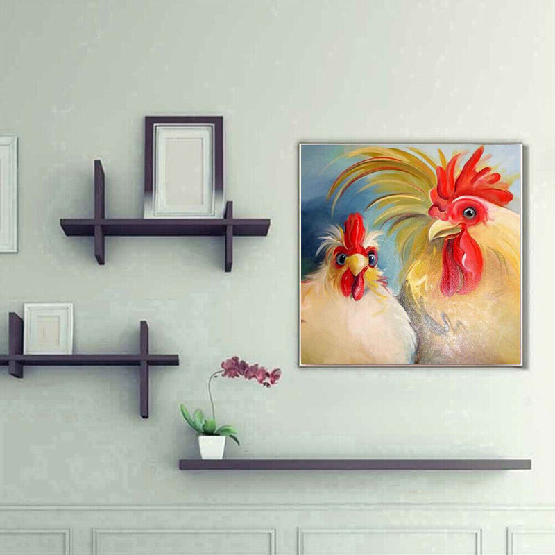 5D Diamond Painting Chicken Full Round Rhinestone DIY Wall Home Decoration Gift