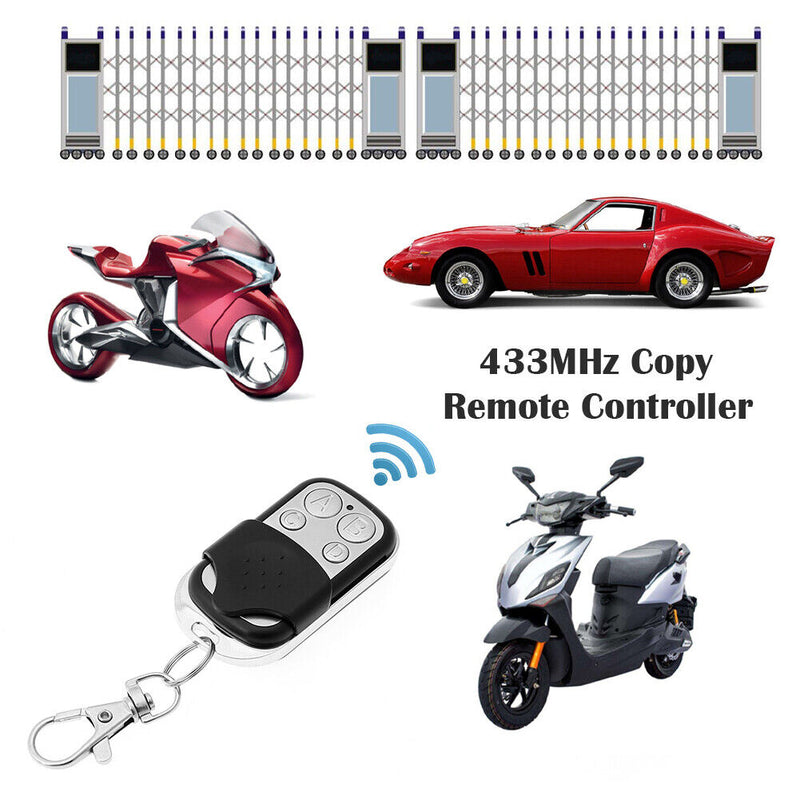 2pcs 433MHz 4CH Car Key Fob Garage Door Opener Remote Control Duplicator