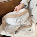 Women Retro Soft Warm Plush Handbags Autumn Winter Fluffy All-Match Phone Bags