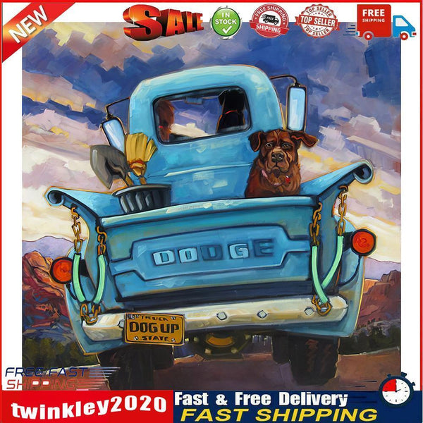 5D DIY Blue Truck Full Round Drill Diamond Painting Kit Artwork Handicraft Newly