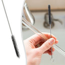 10pcs Nylon Tube Straw Brushes Set Glasses Keyboards Cleaning Brush (Black)