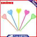 50pcs Heart Shape Plastic Buffet Sticks for Fruit Cocktail Snack Food Fork