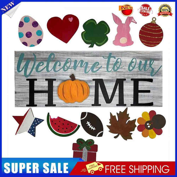 Wooden Wall Hanging Board Signs Door Hanger Plaque Holiday Doorplate Pendants