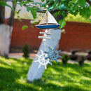 Ocean Wooden Hanging Ornaments Ship Fish Oceanic Series Craft Pendant (B) Newly