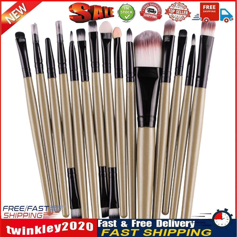 15pcs Eyeshadow Makup Brushes Tool Eye Powder Brush Set?Brown Black? Newly