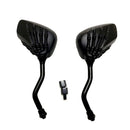 Skeleton Hand Motorcycle Mirrors 10mm 8mm Thread Universal 1 Pair (Black) Newly