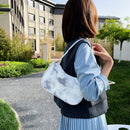 Fashion Women Tie Dye Shoulder Underarm Bag Casual Small Handbags (Gray)
