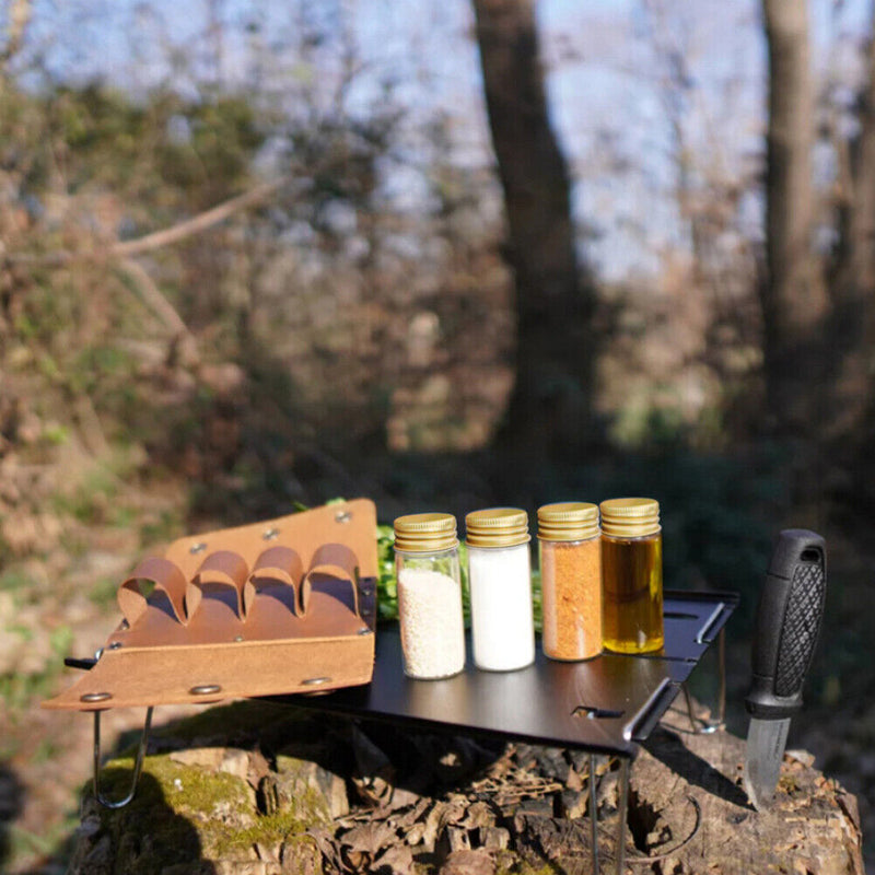 Portable Camping Picnic Seasoning Spices Pepper Bottle Storage Bag with 4 C