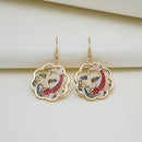 Variety Women Colorful Jewelry Hollow Out Earrings Cartoon Chinese Style