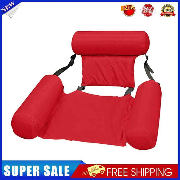 Floating Bed Swimming Pool Inflatable Water Longue w/Backrest (Rose Red)