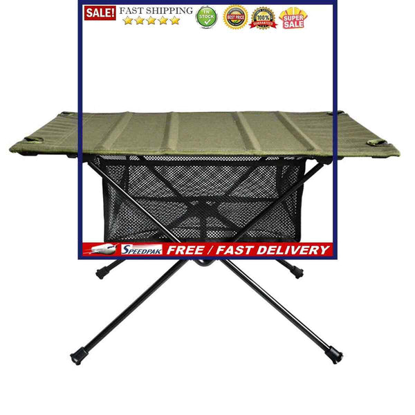 Outdoor Folding Table with Net Pocket Aluminum Alloy Desk for Picnic Barbecue