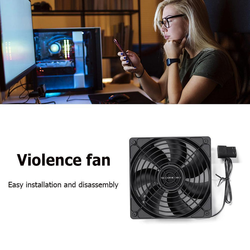 TEUCR Computer Case Fan (Fixed Speed with1 Large D Port and 1 Large 4Pin)