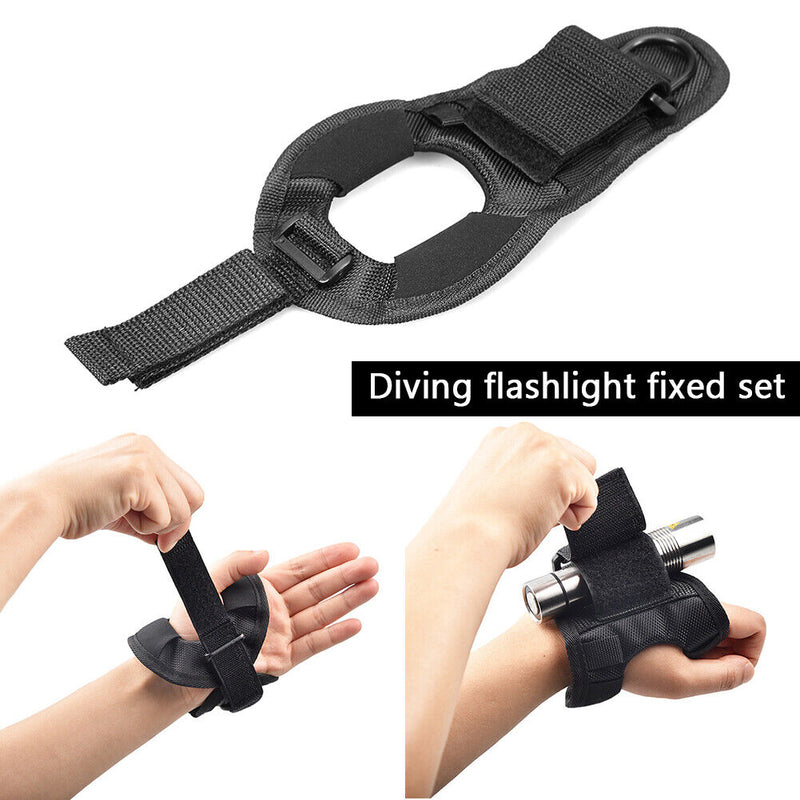 #A Scuba Dive Flashlight Holder Snorkeling Torch Wrist Strap Gloves for Water Sp