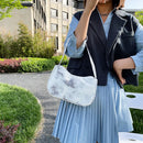 Fashion Women Tie Dye Shoulder Underarm Bag Casual Small Handbags (Gray)
