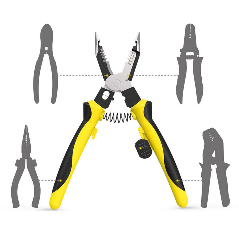 7-in-1 Multifunctional Wire Stripping Pliers Cable Cutter Tools for Electri