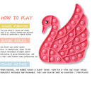Silicone Swan Push Bubble ADHD Autism Kids Adults Stress Relief Toys (Pink)