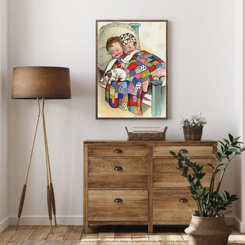 Handmade Sleeping Baby 5D DIY Full Round Drill Drawing Kit Diamond Painting Gift