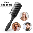 9-Row Hair Brush Scalp Massager Curly Detangle Hair Comb Salon Styling Tool
