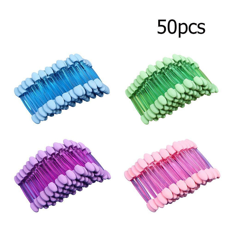50pcs Eye Shadow Brush Double Sided Beauty Women Makeup Brushes (Green)
