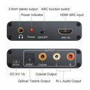 Return Channel Converter ARC Audio Extractor HDMI-compatible Digital to Analog