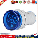 220V AC Round LED Digital Display Voltage Meter Ampermeter Monitor (Blue) Newly
