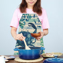 Crab Print Apron Household Cooking Kitchen Chef Dinner Apron Bib Anti Oil Splash