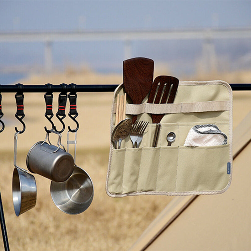 Outdoor Portable Folding Tableware Storage Bag Oxford Cloth Camping Rack Tool