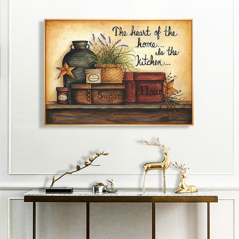 Kitchen Cooker Oil Paint by Numbers Hand Painted Frameless Picture Home Ornament