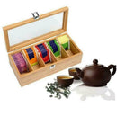 Wood Bamboo Tea Bag Box Storage Organizer Holder Sorter U 5 K Compartments Q4X0