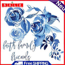 Blue Ink Flower Oil Paint By Numbers DIY Acrylic Painting on Canvas No Frame Kit